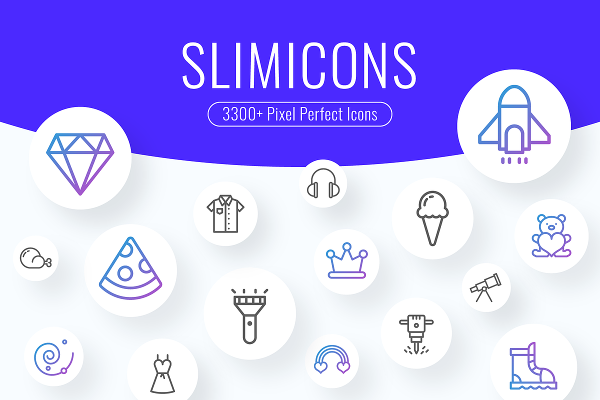 3300+ Slim Icons Mega Bundle, an Outline Icon by P.F. Creative Lab (Photo 1 of 6)