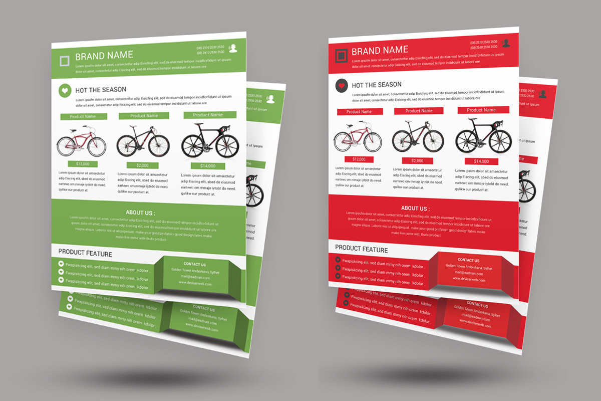 Cycle Shop Flyer Template, a Flyer Template by DeviserWeb (Photo 2 of 2)