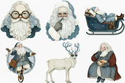 Watercolor Funny Christmas Clipart, an Illustration by Canvas Craft (Thumbnail 2 of 7)