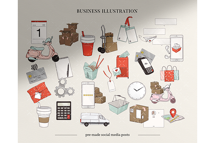 Business customer support icons, a Finance Illustration by Milatoo