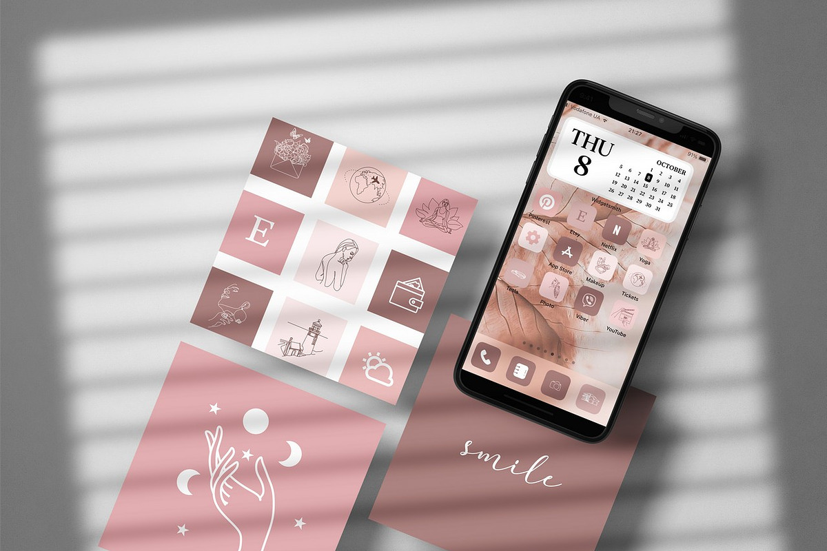 Rose Pink 163 iOS 14 App Icons, an Icon by velychko.ua (Photo 1 of 2)
