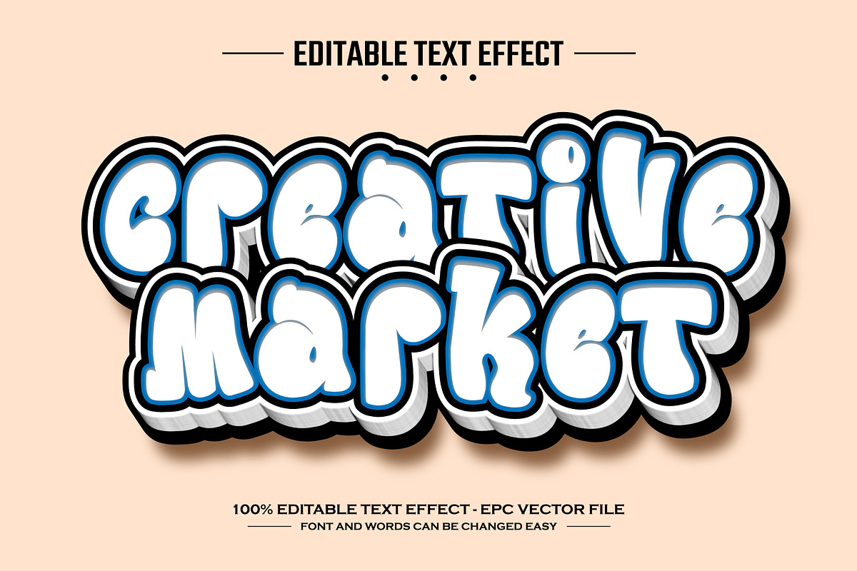 Same 3D editable vector text effect