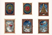 Vintage Christmas Stamps PNG Bundle, a Transportation Illustration by Digital Artistic99 (Thumbnail 2 of 9)