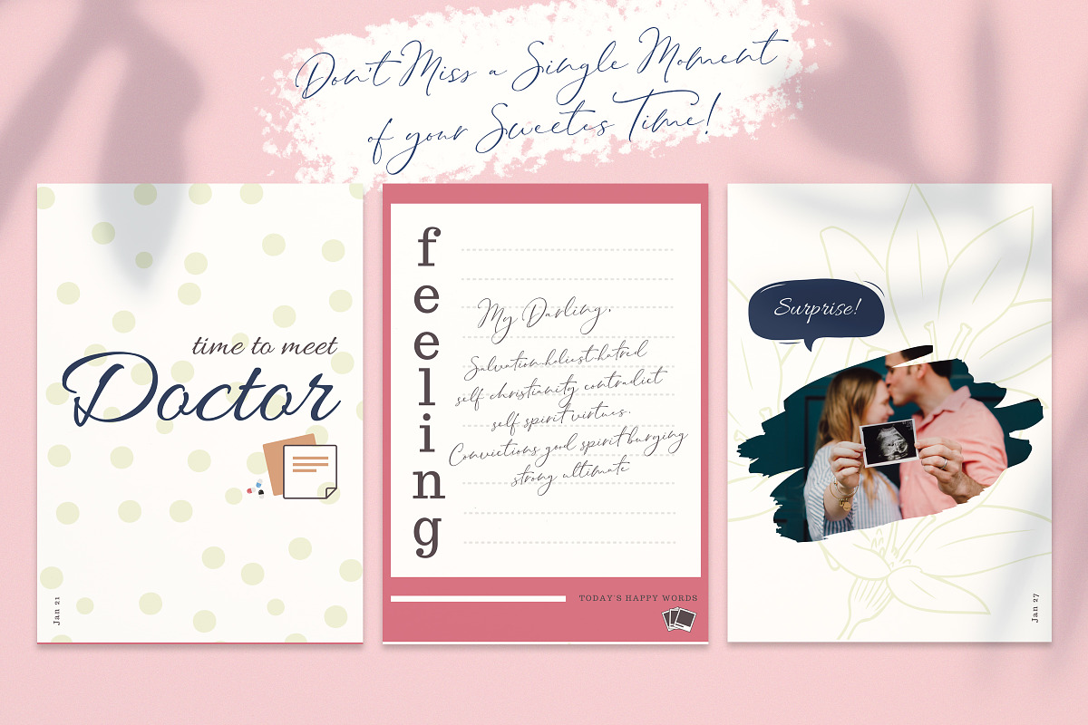 BONJOUR BEBE Pregnancy Journal, a Brochure Template by Typography Prime (Photo 4 of 15)