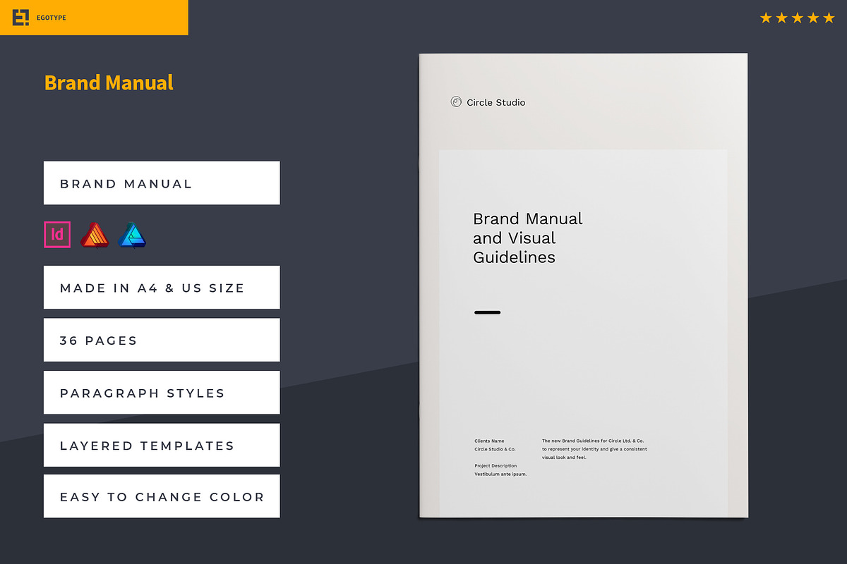 Circle Brand Manual Guidelines, a Brochure Template by Egotype (Photo 1 of 23)