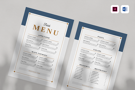 Food Menu | MS Word & Indesign, a Flyer Template by Leaflove