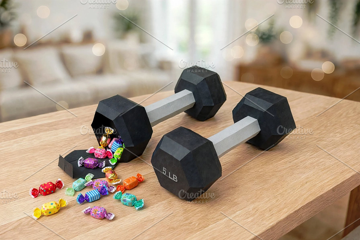 Dumbbell favour - 3d papercraft, a Card Template by PAPER amaze (Photo 2 of 5)