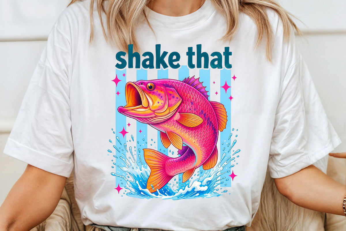 Colorful Bass Fish Shake That PNG, a Work Illustration by Sublimation Artist (Photo 4 of 9)