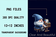 Watercolor Christmas Gnome Musicians, an Illustration by SVGArt (Thumbnail 4 of 8)