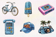 1990 Denim Summer Clipart, an Illustration by CreationArt (Thumbnail 5 of 5)
