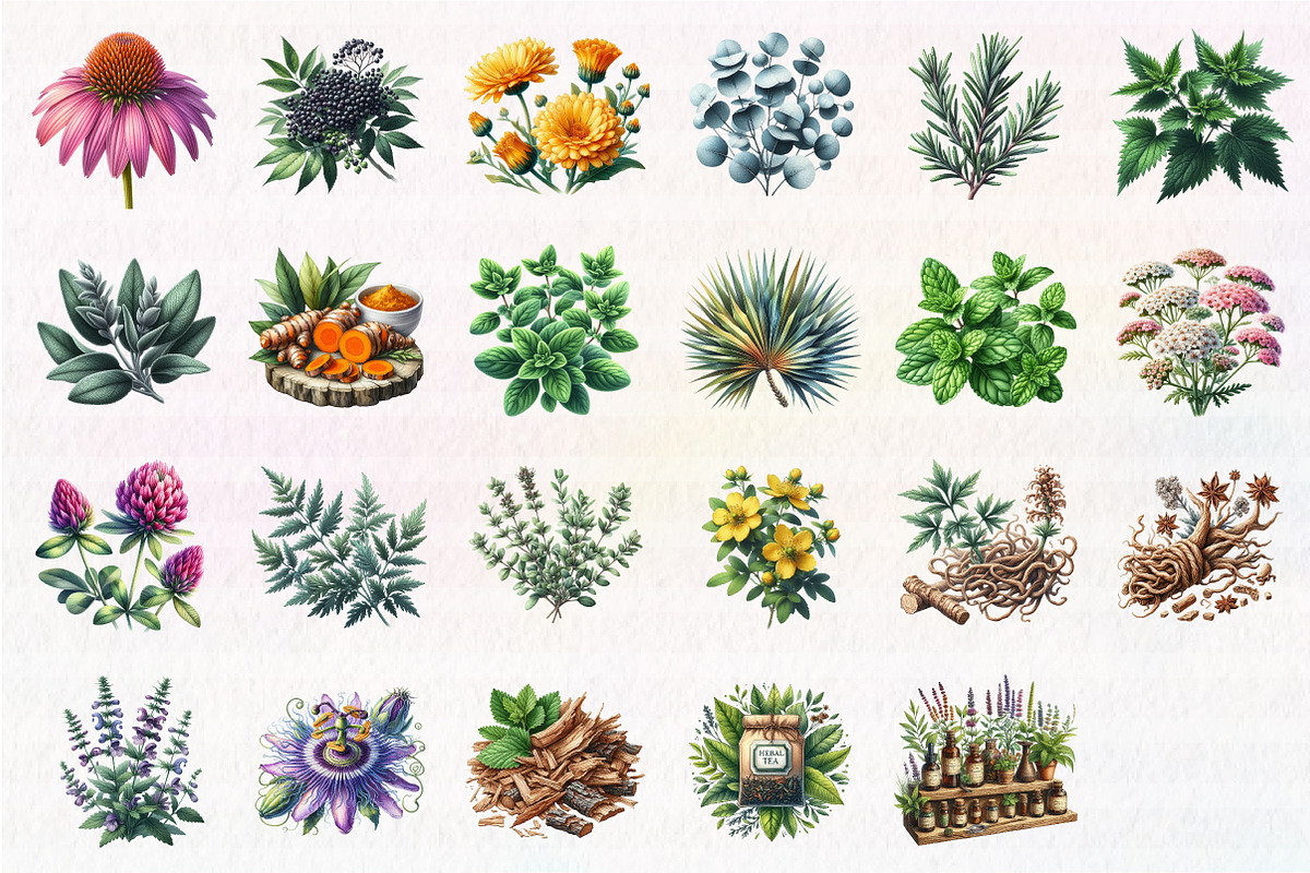Medicinal Herbs Clipart, an Illustration by CreationArt (Photo 2 of 3)
