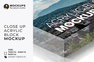 Close Up Acrylic Photo Block Mockup