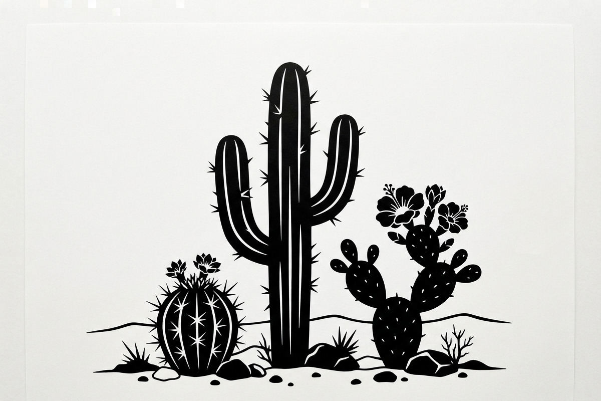 60 Desert Cactus Floral Silhouette, a Seasonal Illustration by Amazin_art (Photo 15 of 21)
