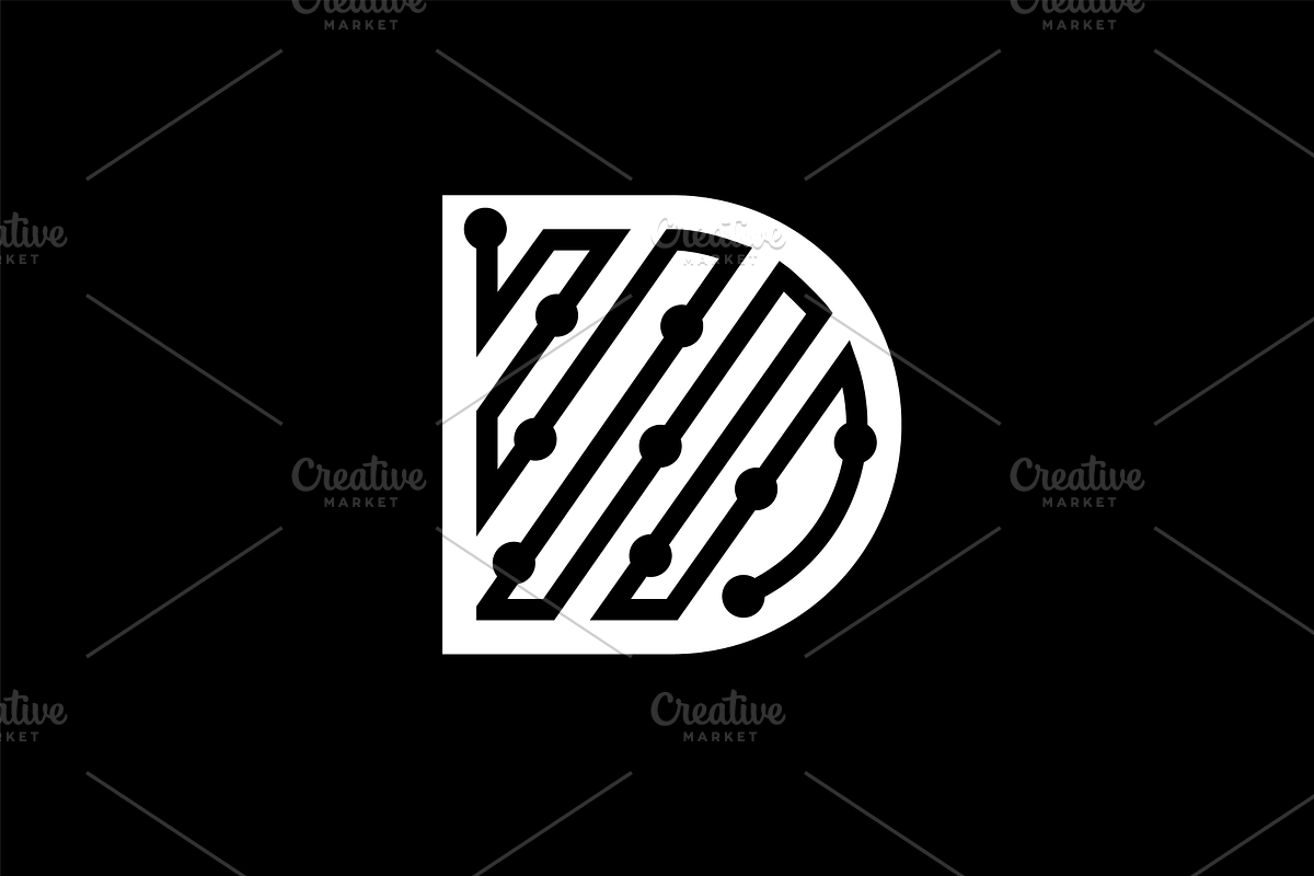 Modern Letter D Digital Logo Templat, a Branding & Logo Template by Advateik ™ (Photo 3 of 4)