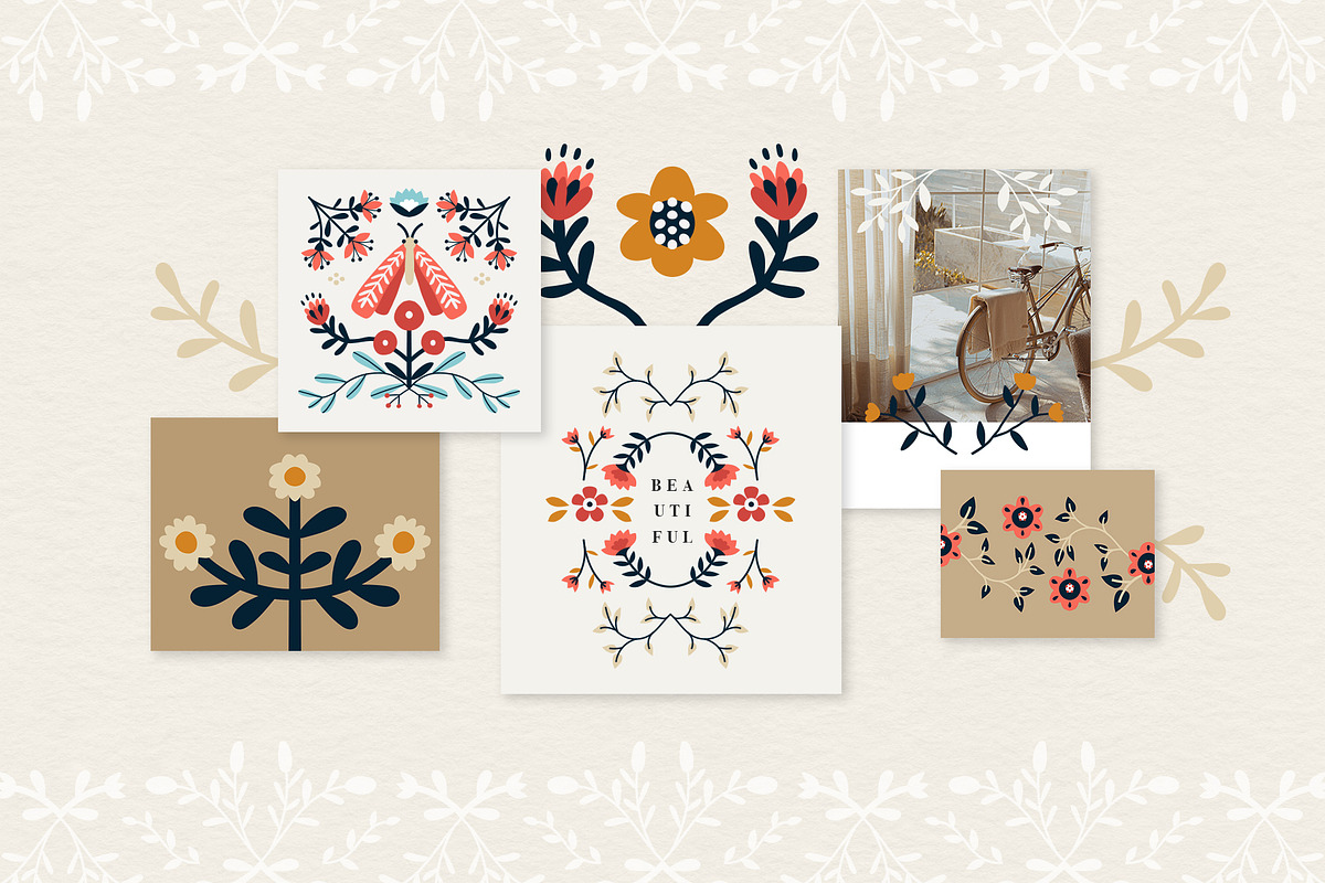 Folk Reflection | flora and fauna, a Decorative Illustration by Olia (Photo 10 of 11)