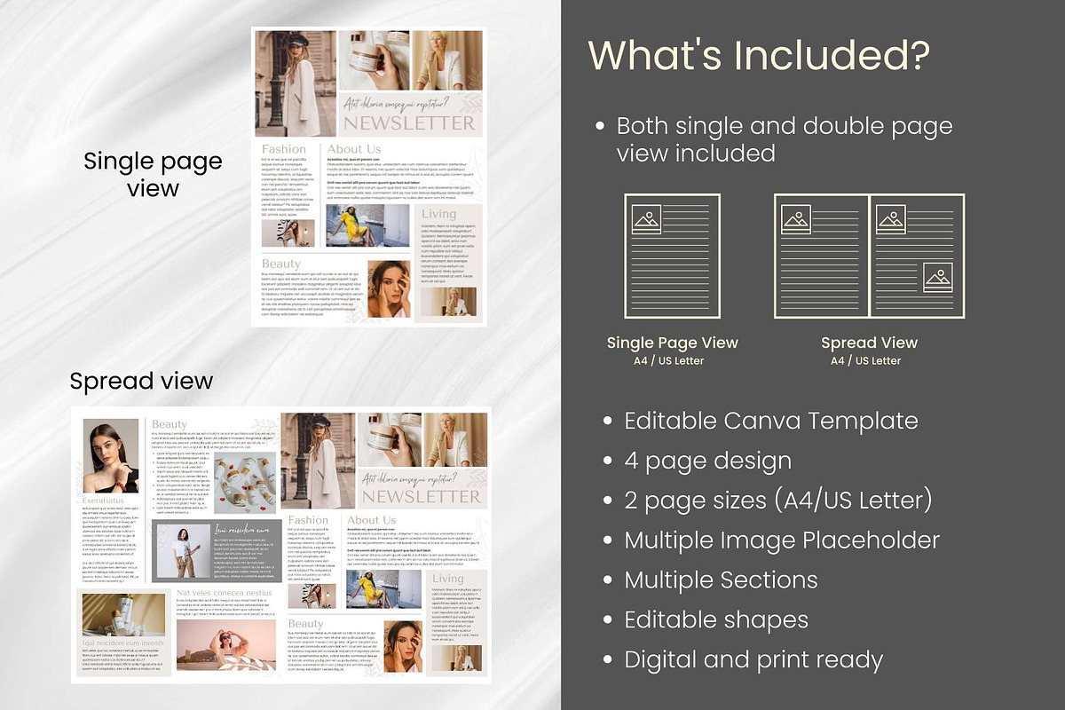 Canva Newsletter Template Cosmetics, an Email Template by PixelCraft (Photo 6 of 15)
