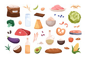 Healthy food set + frame background, a Food Illustration by Good Studio (Thumbnail 2 of 3)