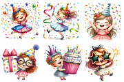 Funny Birthday Party Girl Clipart, an Illustration by Designworld (Thumbnail 3 of 4)