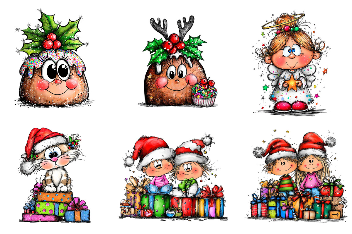 Cartoon-style Christmas Clipart, an Illustration by CreationArt (Photo 3 of 6)