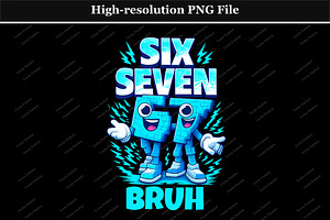 Six Seven 67 Viral Brainrot Meme PNG, a Graphic by Vector Portal