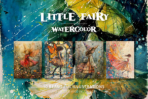 Little fairy. Watercolor. Wall Art., a Decorative Illustration by KENO Mascots