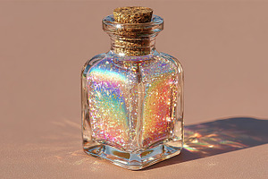 Iridescent Glass Bottle with Cork, an Abstract Photo by Ales Munt