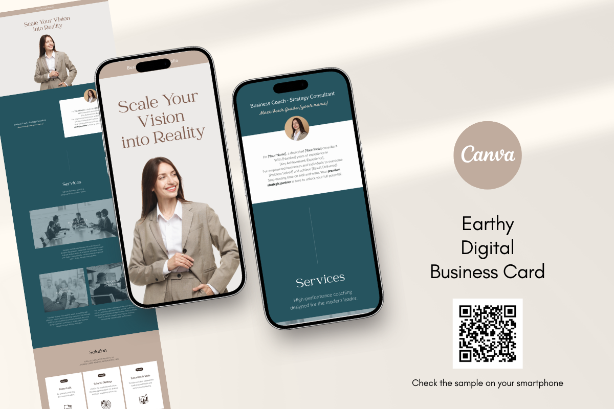 Earthy Digital Business Card Website, a Landing Page Template by batang (Photo 2 of 5)