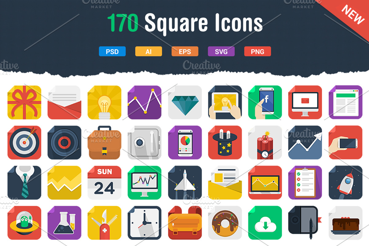 170 Awesome Flat Icons