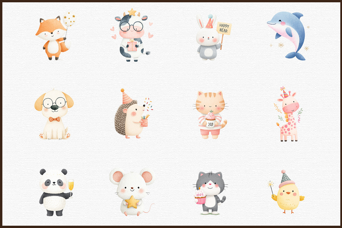 New Year Animal Clipart, an Illustration by Sublimation Artist (Photo 3 of 6)