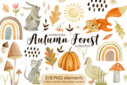 Watercolor autumn collection., a Decorative Illustration by Kira Konoshenko (Thumbnail 1 of 26)