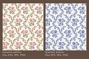 Seamless Set Flowers Clover Pattern, a Pattern Graphic by Vintage (Thumbnail 4 of 13)