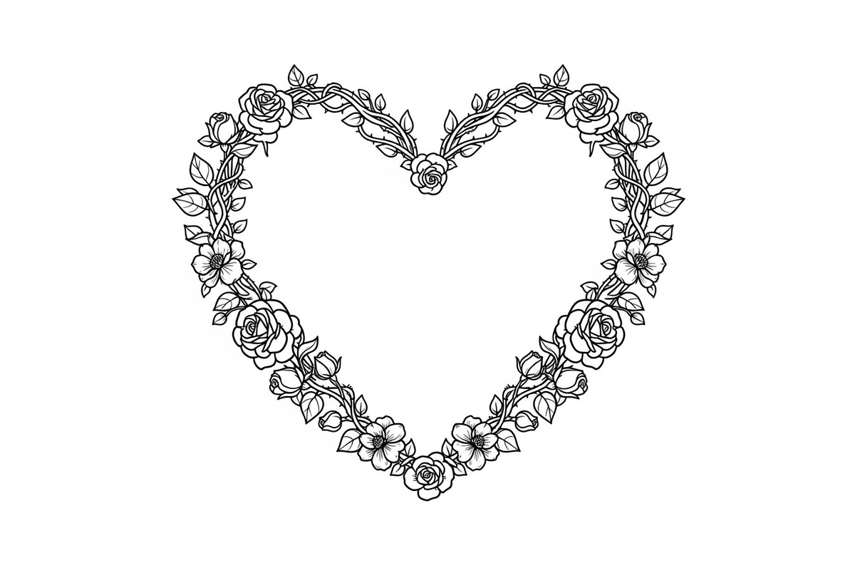 Floral Heart Frame SVG Bundle, an Illustration by Designs_River (Photo 11 of 31)