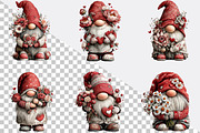 Valentine's Gnome with Flowers Clipa, an Illustration by SVGArt (Thumbnail 3 of 8)