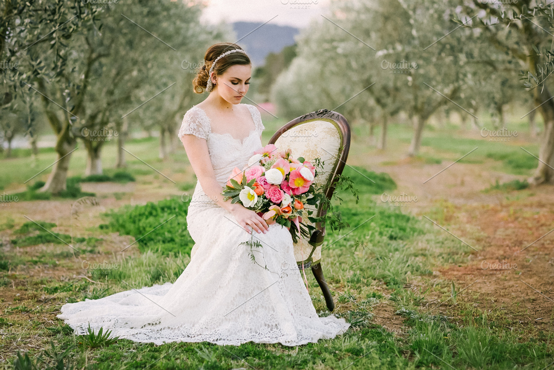 Spring wedding bride in Olive Grove, a Person Photo by Shae Estella Photo