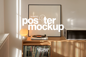 Square Frame Mockup Retro Scene, an Advertising Mockup by WasMockups
