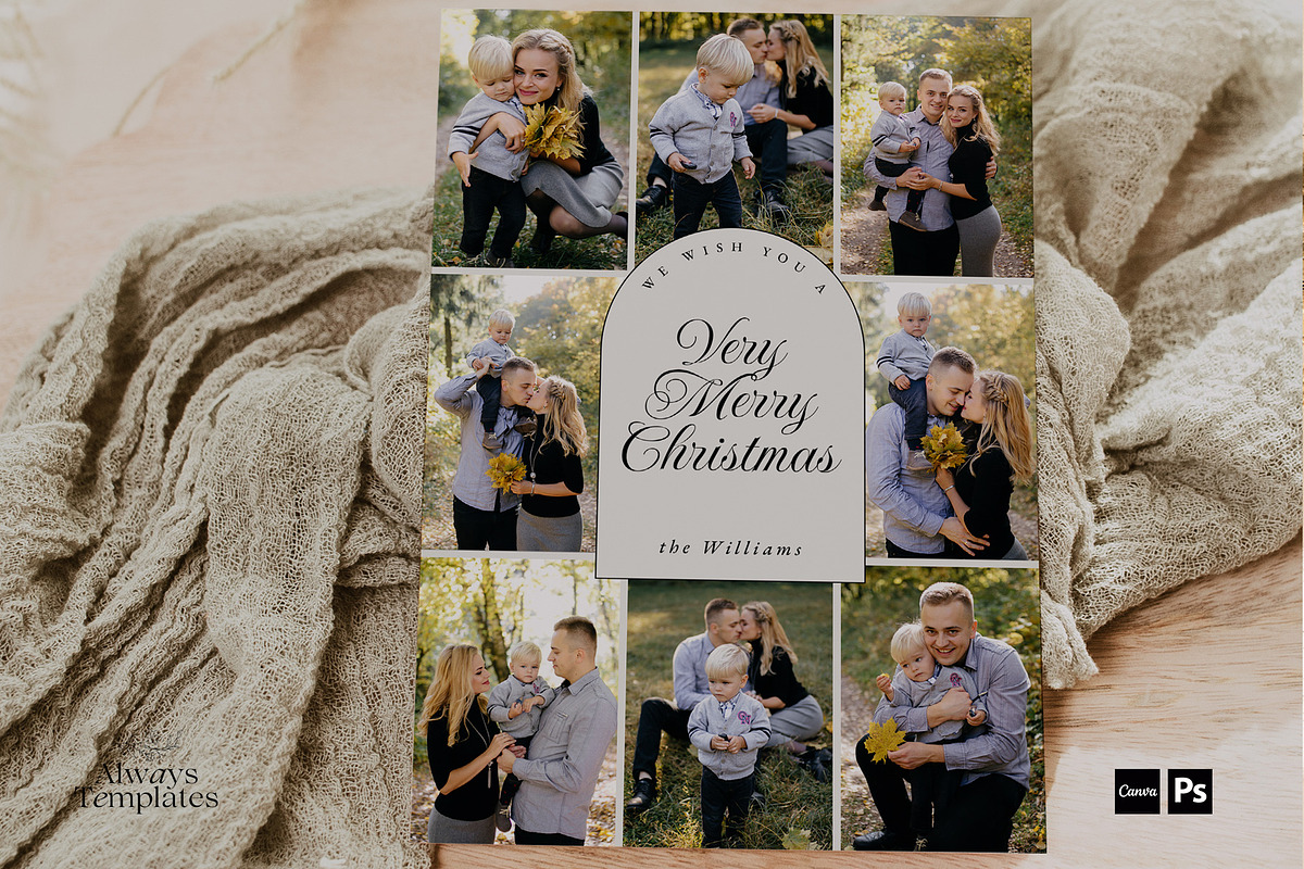 Christmas Card Template CC205, a Card Template by Always Templates (Photo 2 of 3)