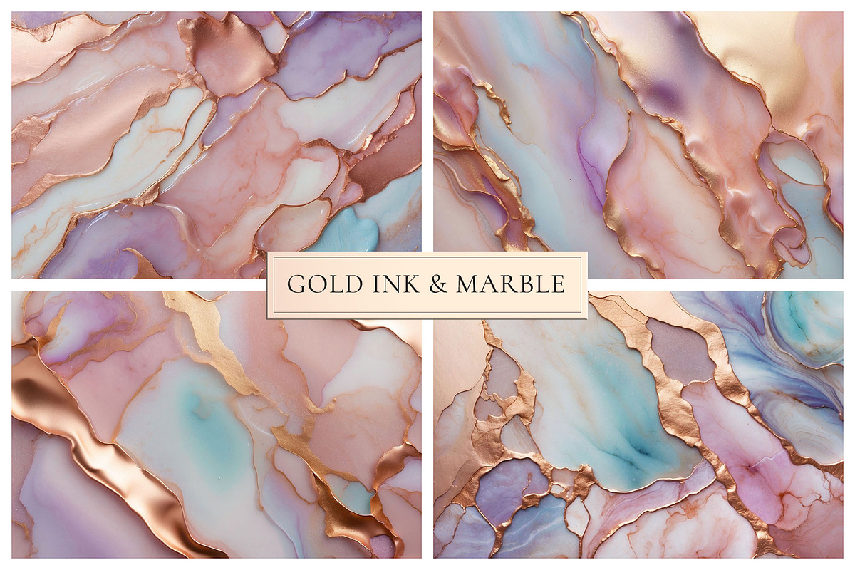 Rose Gold Marble Alcohol Ink Texture, a Texture Graphic by by creative paper (Photo 3 of 11)