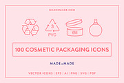 Cosmetic Packaging Line Icons, an Outline Icon by Made by Made (Thumbnail 1 of 9)