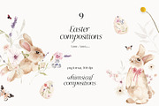 Watercolor wildflowers & Bunnies Set, a Graphic by Grace Noboa Illustrations (Thumbnail 3 of 14)
