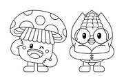 Kawaii Veggies Coloring Book 02, an Education Illustration by MEDZ (Thumbnail 3 of 3)