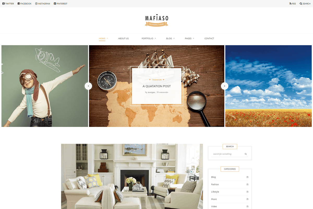 Mafiaso - Creative Blog WP Theme, a WordPress Template by FlyTemplates.com (Photo 1 of 12)
