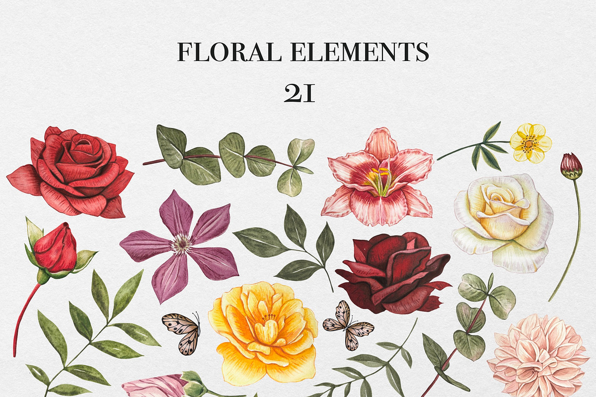 Watercolor Autumn Garden Flowers, an Object Illustration by DiashaArt (Photo 11 of 12)