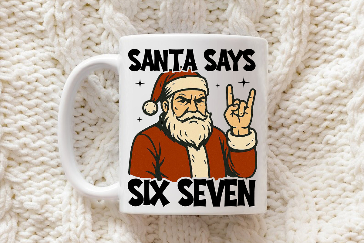 Funny Santa Says Six Seven Png, an Illustration by Libby Wishes (Photo 7 of 8)