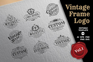 Retro Vintage Frame Logo Template