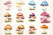 Mushrooms Clipart Bundle, an Illustration by DreamCafeArt (Thumbnail 3 of 5)