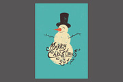Christmas card. Vector snowman., a Seasonal Illustration by PoPaShop (Thumbnail 4 of 4)