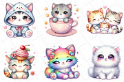 Kawaii Cats and Kitten Clipart, an Illustration by DreamPrint404 (Thumbnail 3 of 6)