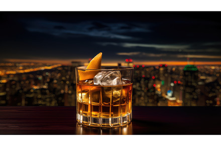 glass cocktail whiskey drink, a Food & Drink Photo by pikepicture
