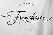 Franchisca Luxury Script, a Script Font by Creatype Studio (Thumbnail 1 of 9)