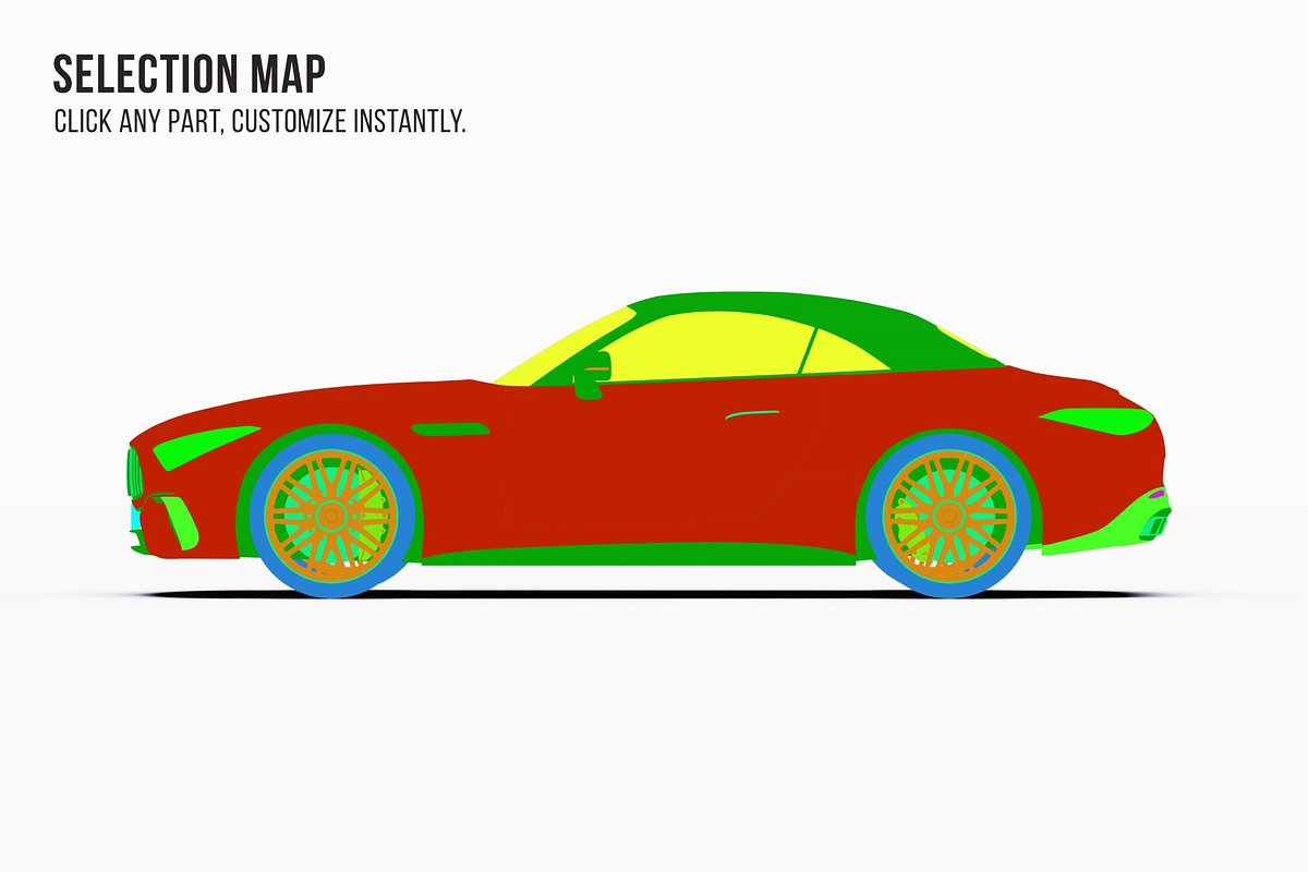 Luxury V8 Sport Convertible Set, an Advertising Mockup by Halal Graphic Studio (Photo 6 of 12)